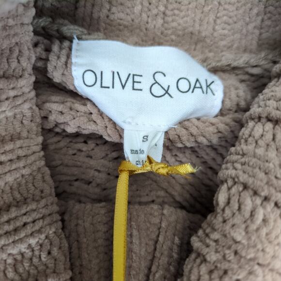 NWT Olive & Oak Women's S Iced Mocha Cable Knit Turtleneck Mini Sweater Dress - Picture 2 of 6